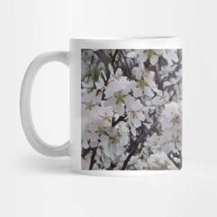 Drawing paint white flowers Mug